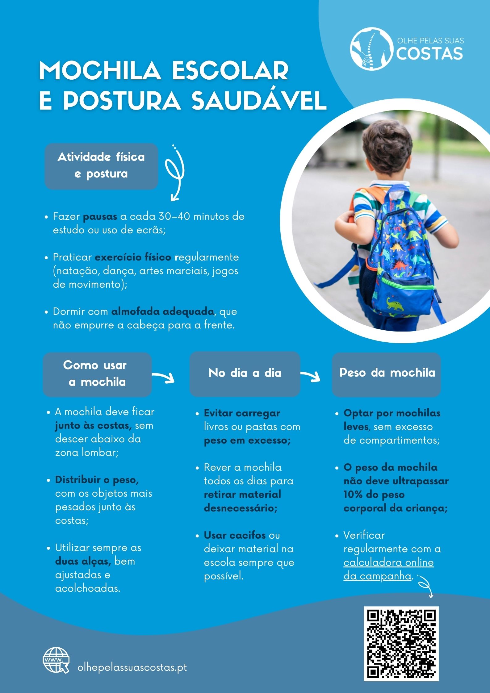 Campanha Olhe pelas Suas Costas - Mochila Escolar